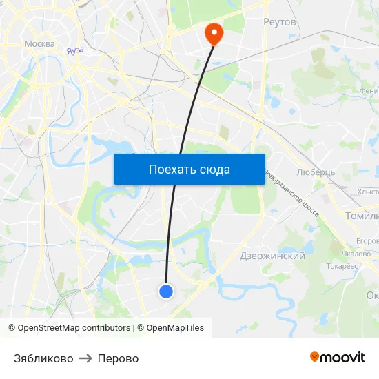 Зябликово to Перово map