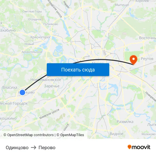 Одинцово to Перово map