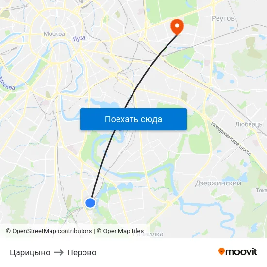 Царицыно to Перово map