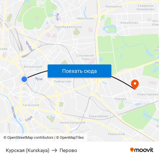 Курская (Kurskaya) to Перово map