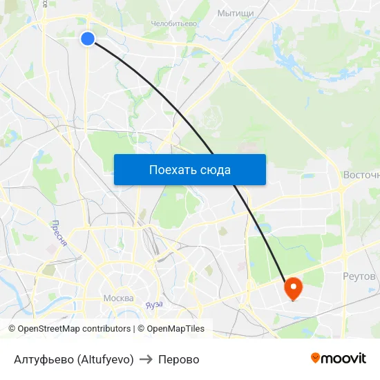 Алтуфьево (Altufyevo) to Перово map