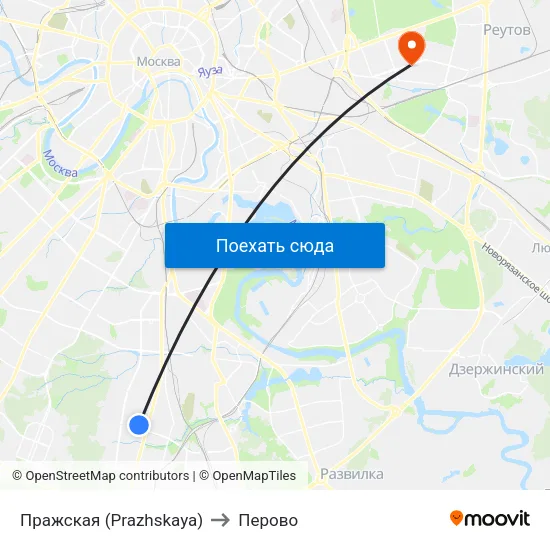 Пражская (Prazhskaya) to Перово map