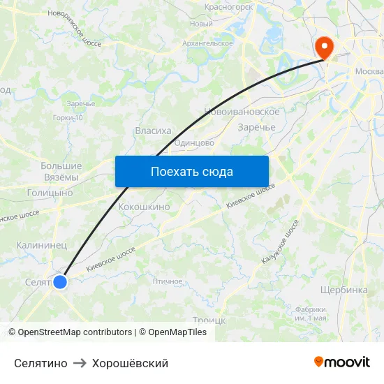 Селятино to Хорошёвский map