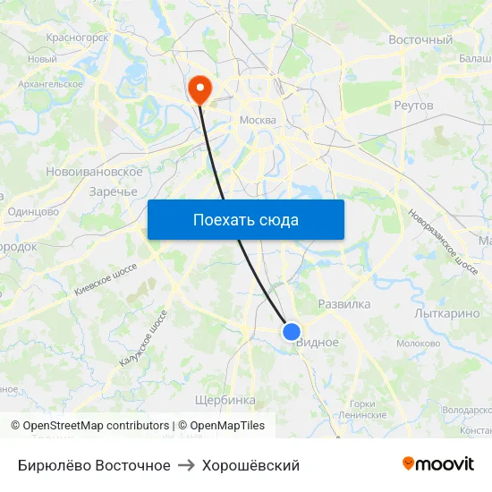 Бирюлёво Восточное to Хорошёвский map
