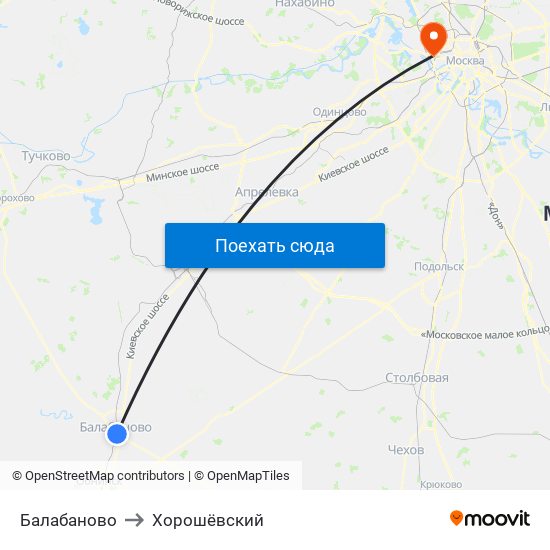 Балабаново to Хорошёвский map