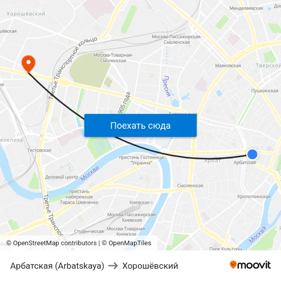 Арбатская (Arbatskaya) to Хорошёвский map