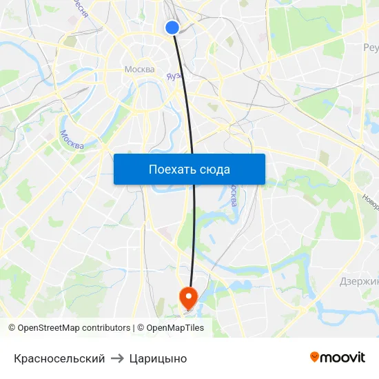Красносельский to Царицыно map