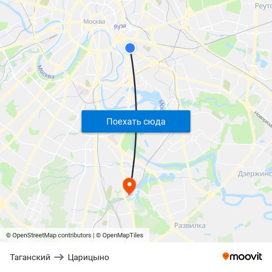 Таганский to Царицыно map