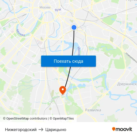 Нижегородский to Царицыно map