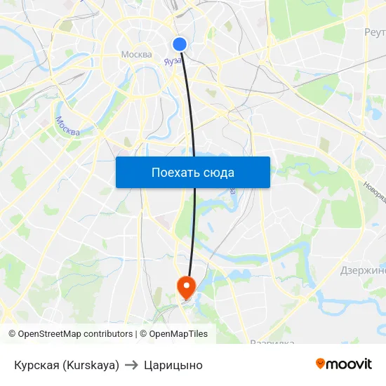 Курская (Kurskaya) to Царицыно map