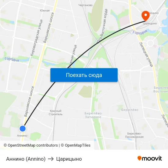 Аннино (Annino) to Царицыно map