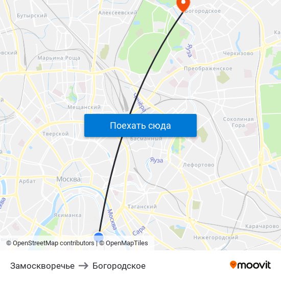 Замоскворечье to Богородское map