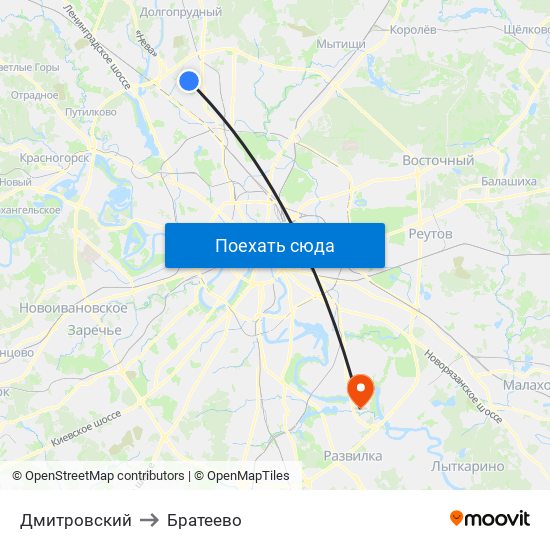 Дмитровский to Братеево map