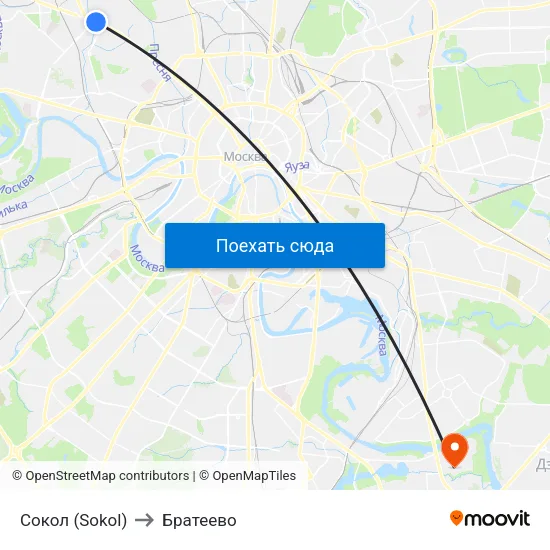 Сокол (Sokol) to Братеево map