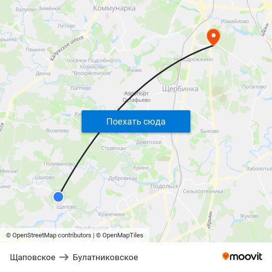 Щаповское to Булатниковское map