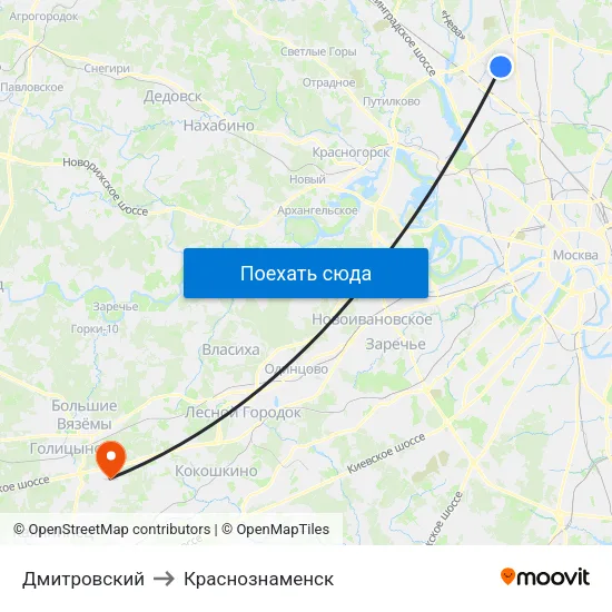 Дмитровский to Краснознаменск map