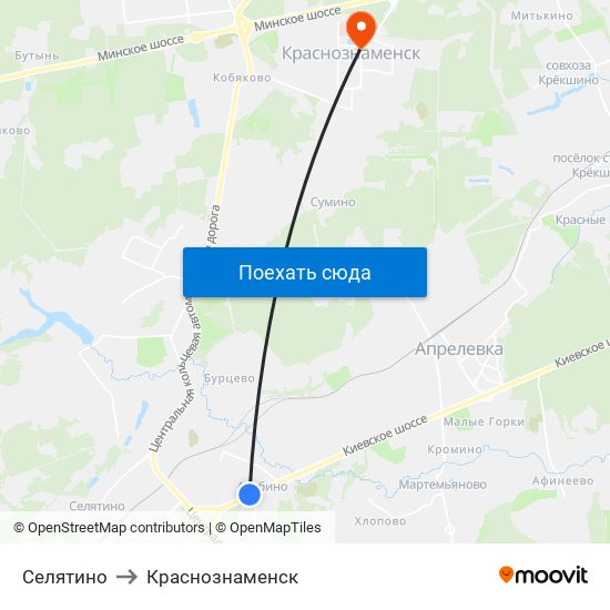 Селятино to Краснознаменск map