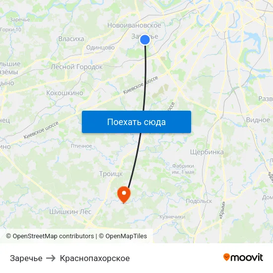 Заречье to Краснопахорское map
