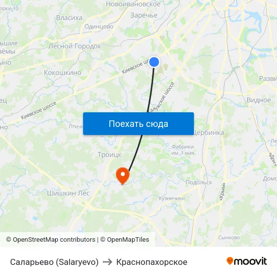 Саларьево (Salaryevo) to Краснопахорское map