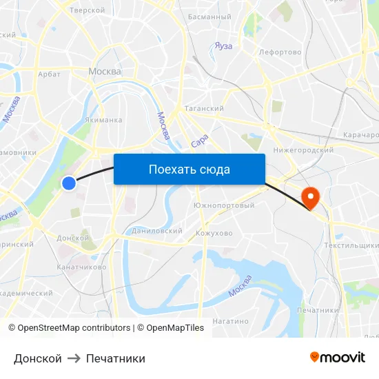 Донской to Печатники map