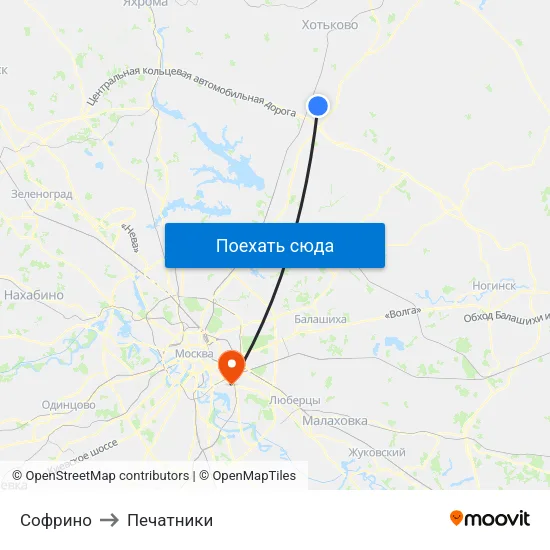 Софрино to Печатники map