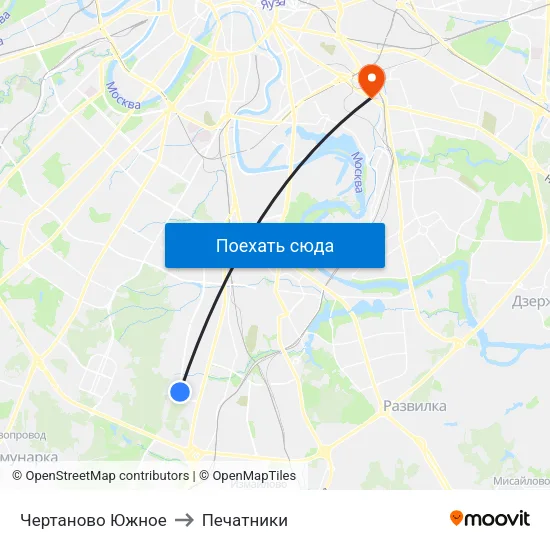 Чертаново Южное to Печатники map