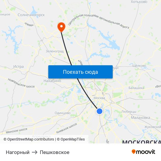 Нагорный to Пешковское map