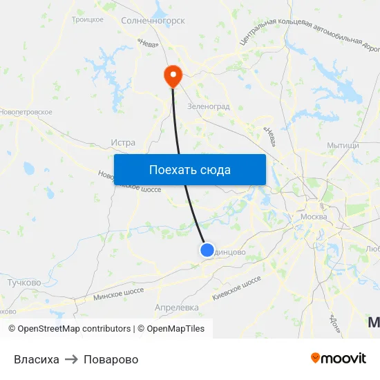 Власиха to Поварово map