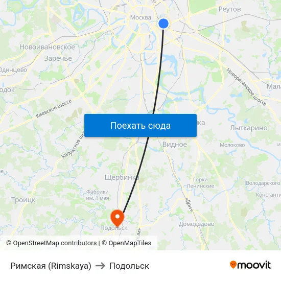 Римская (Rimskaya) to Подольск map