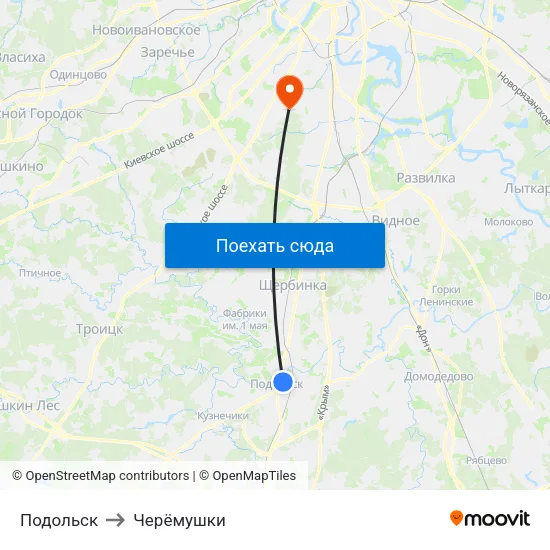 Подольск to Черёмушки map
