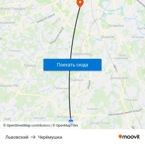 Львовский to Черёмушки map