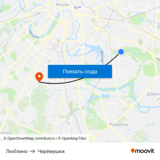Люблино to Черёмушки map