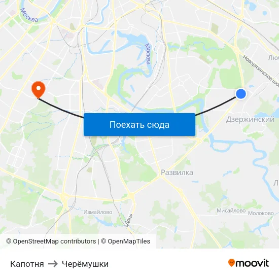 Капотня to Черёмушки map