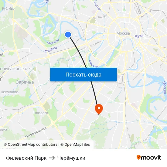 Филёвский Парк to Черёмушки map