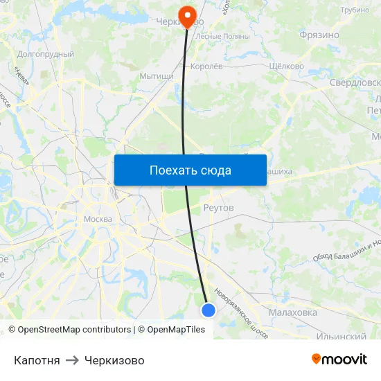 Капотня to Черкизово map