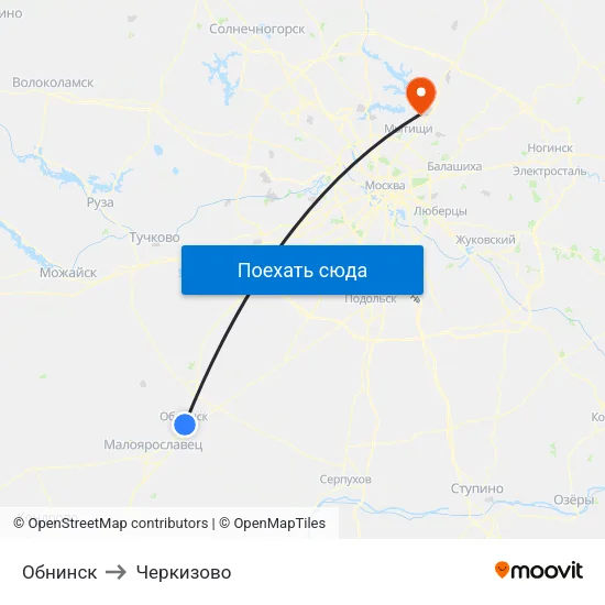Обнинск to Черкизово map
