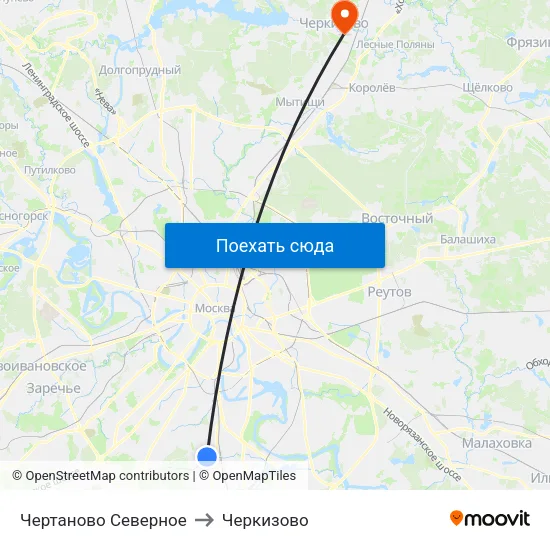 Чертаново Северное to Черкизово map