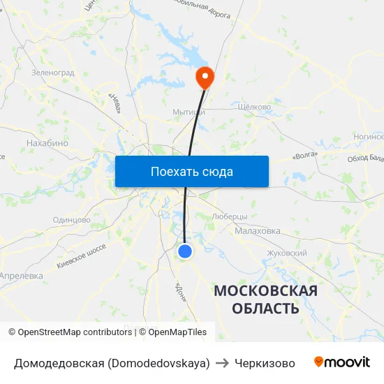 Домодедовская (Domodedovskaya) to Черкизово map