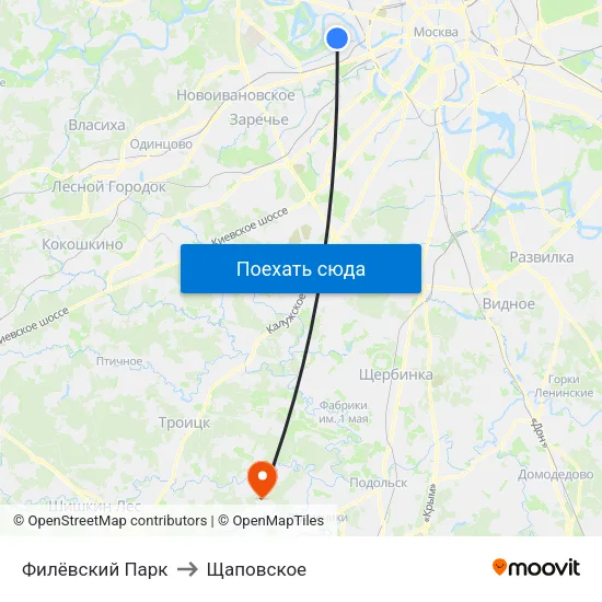 Филёвский Парк to Щаповское map