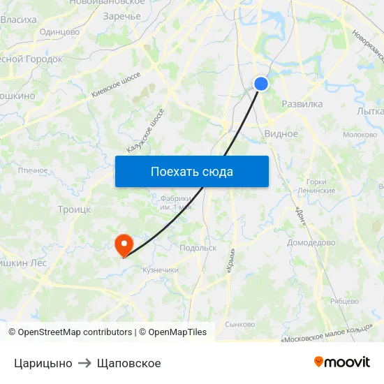 Царицыно to Щаповское map