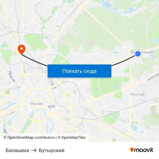 Балашиха to Бутырский map
