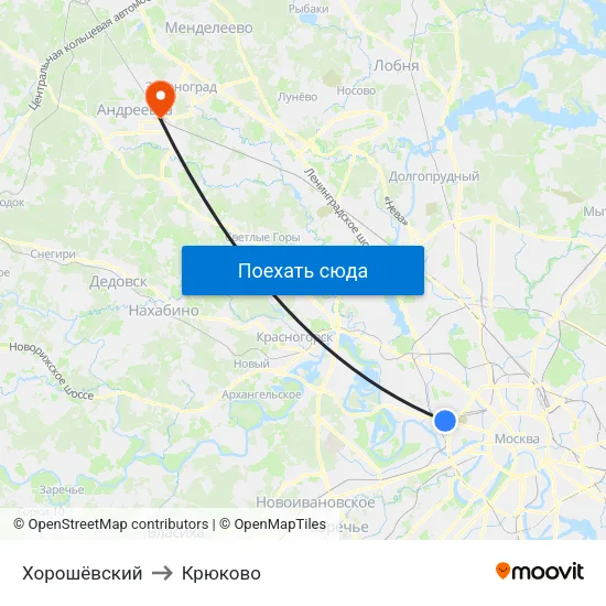 Хорошёвский to Крюково map