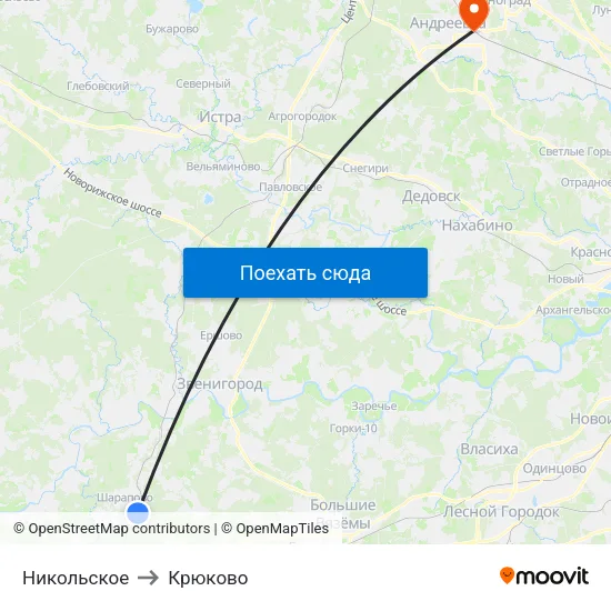 Никольское to Крюково map