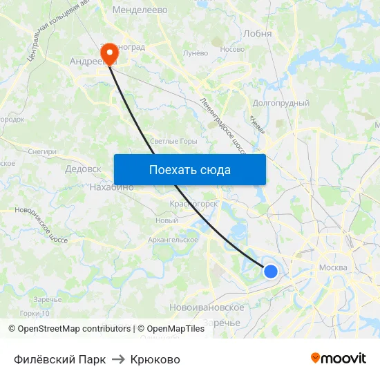 Филёвский Парк to Крюково map