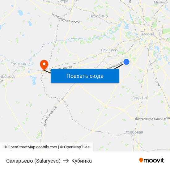 Саларьево (Salaryevo) to Кубинка map