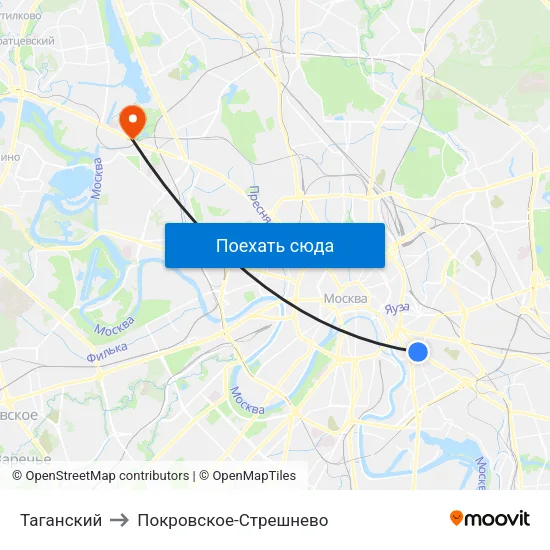 Таганский to Покровское-Стрешнево map
