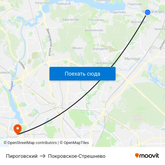 Пироговский to Покровское-Стрешнево map
