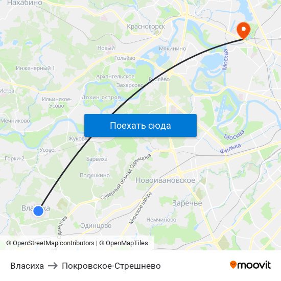 Власиха to Покровское-Стрешнево map