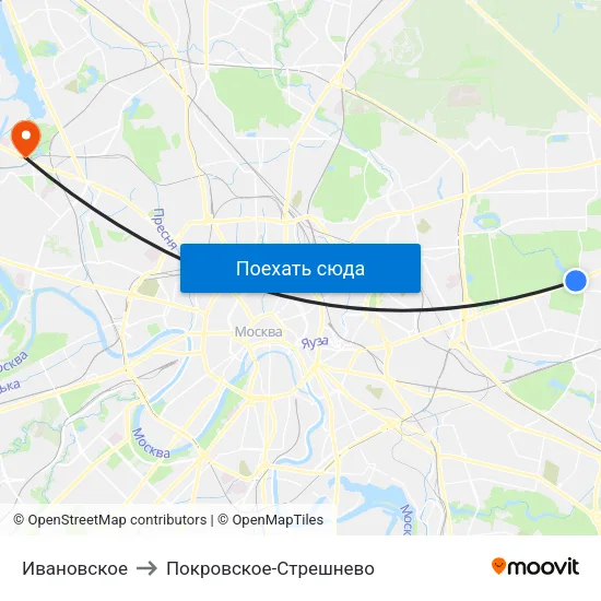 Ивановское to Покровское-Стрешнево map