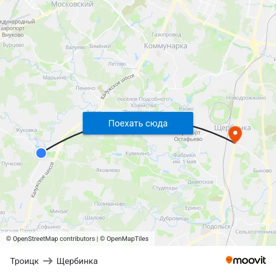 Троицк to Щербинка map